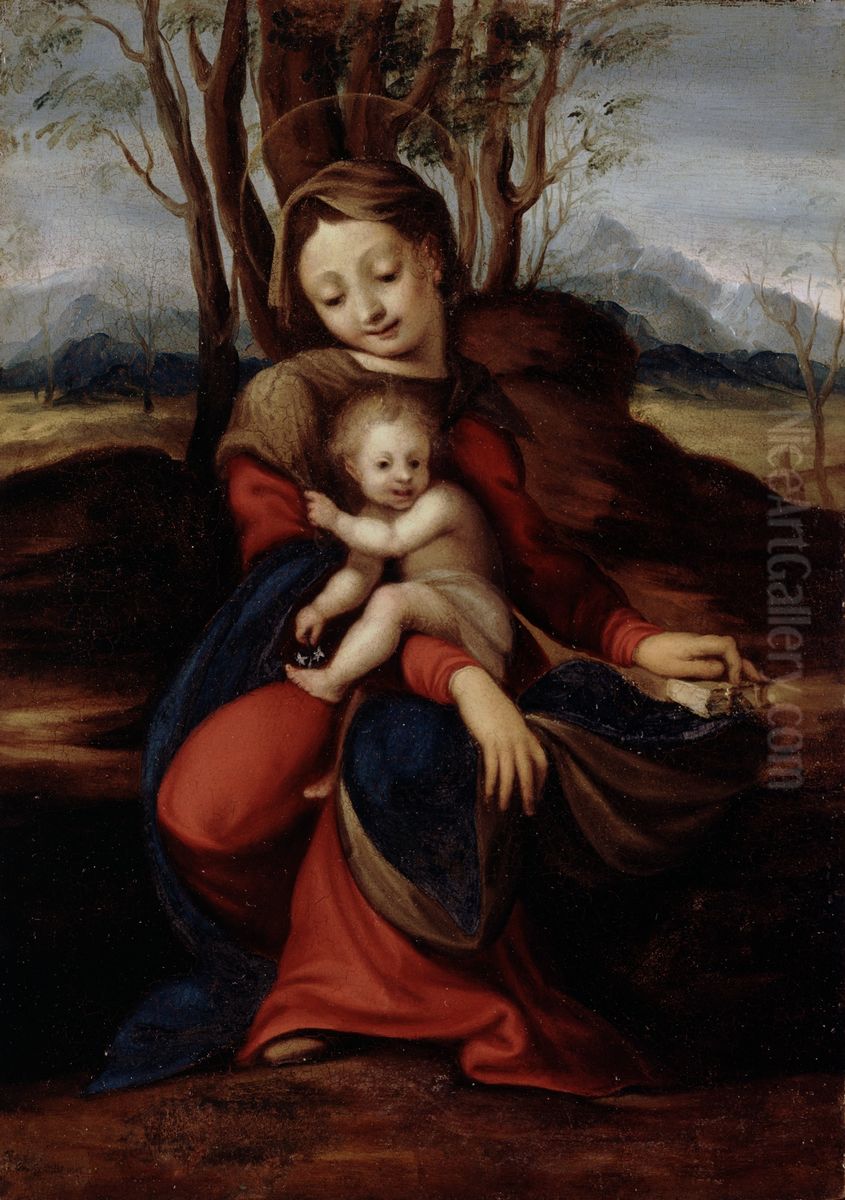 Madonna and Child Oil Painting by Antonio da Correggio
