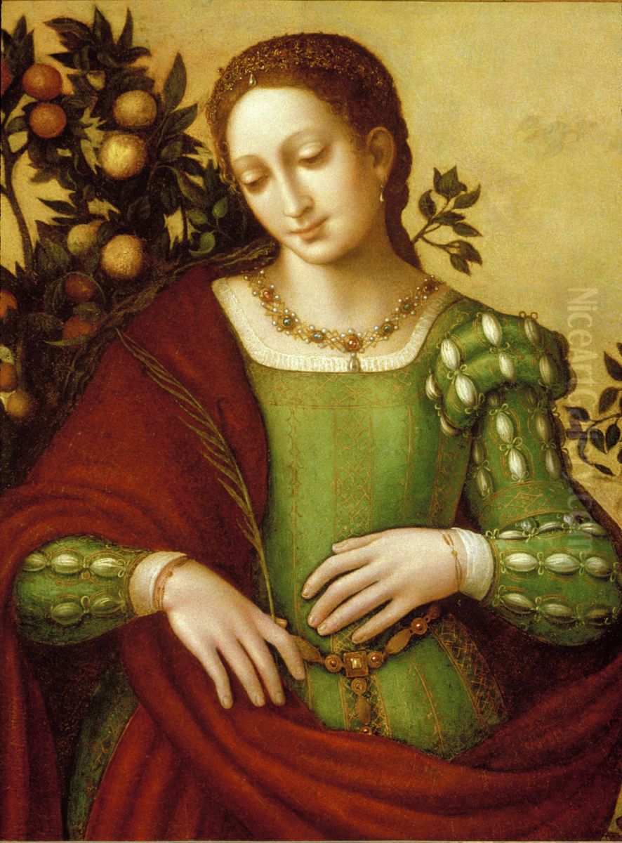 Female Saint Oil Painting by Francesco Melzi