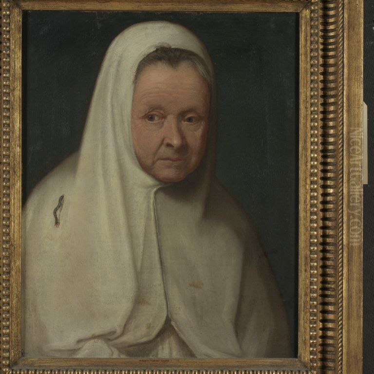 Portrait of an Old Woman Oil Painting by Daniel Dumonstier