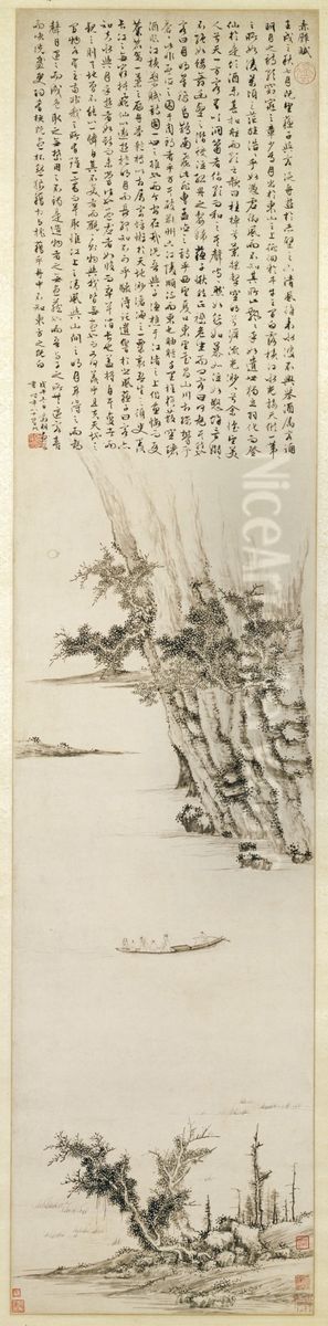The First Prose Poem on the Red Cliff Oil Painting by Wen Zhengming
