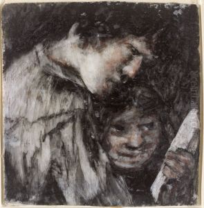Dos ninos mirando un libro