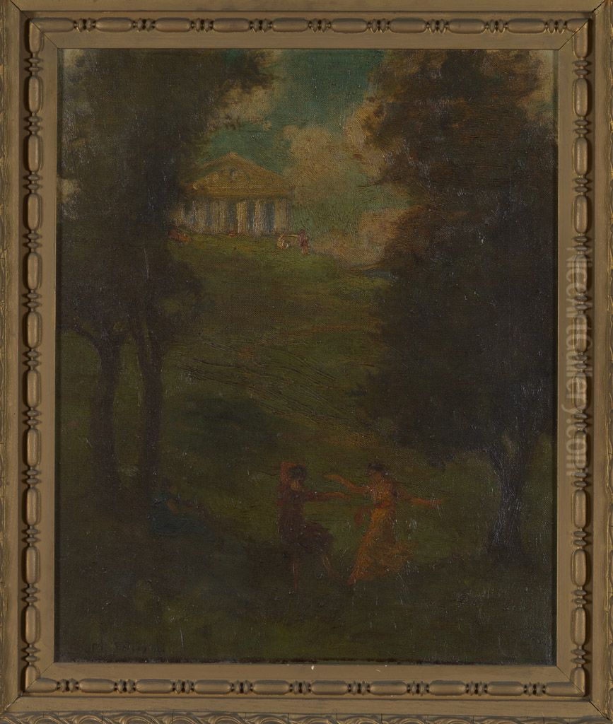 Temple with Dancing Girls Oil Painting by Charles Walter Stetson