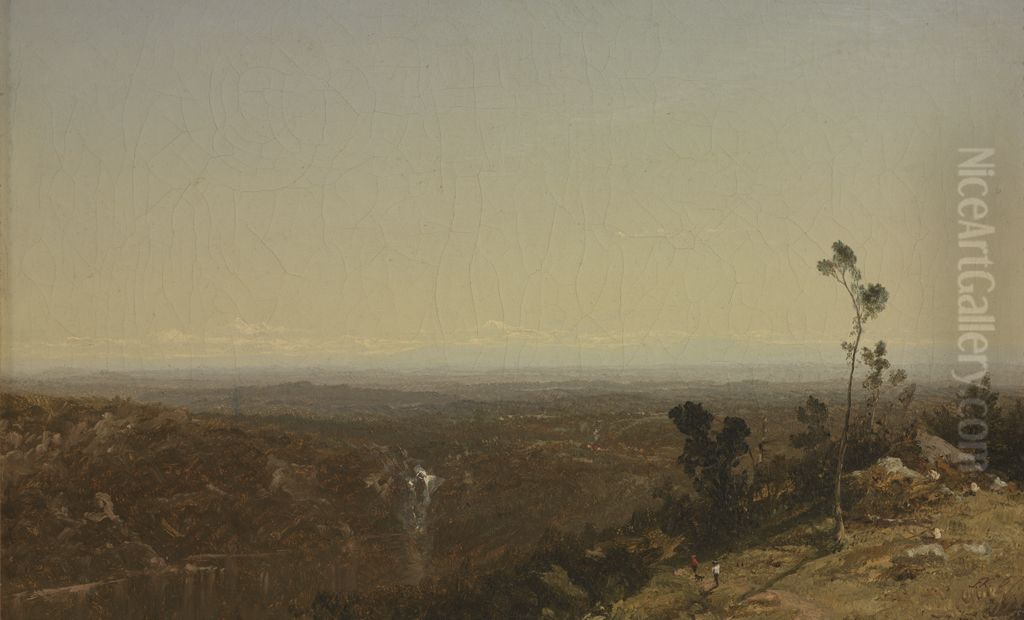 Landscape, Genesee River Oil Painting by John Frederick Kensett