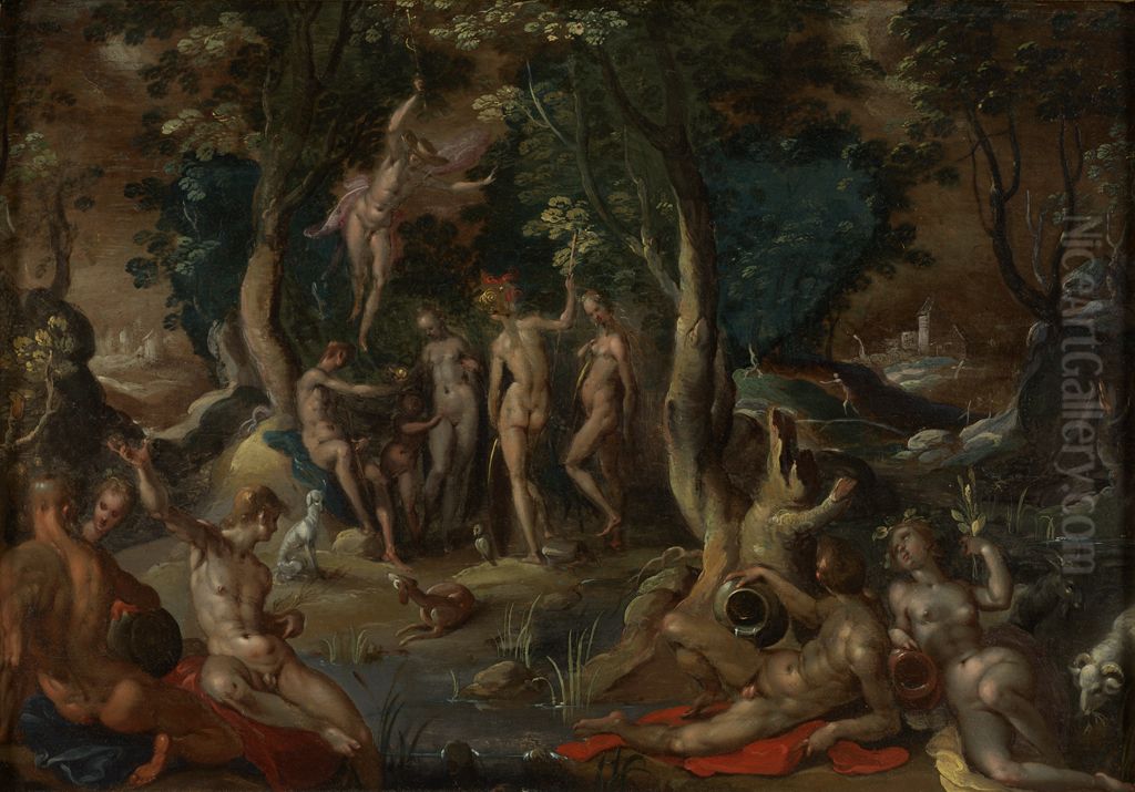 The Judgment of Paris Oil Painting by Cornelis van Haarlem