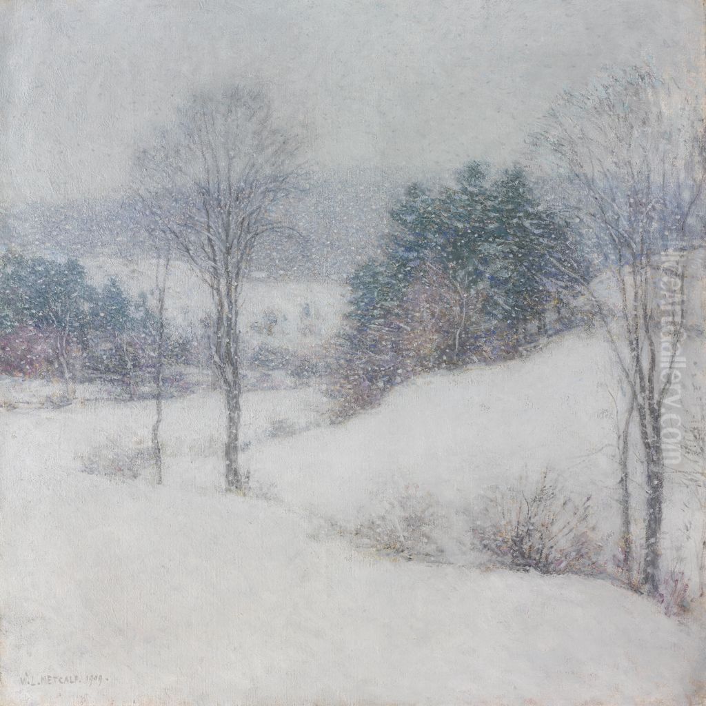 The White Veil Oil Painting by Willard Metcalf