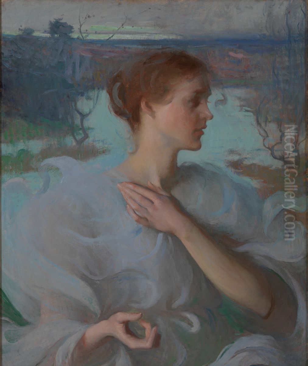 Autumn Oil Painting by Frank Weston Benson