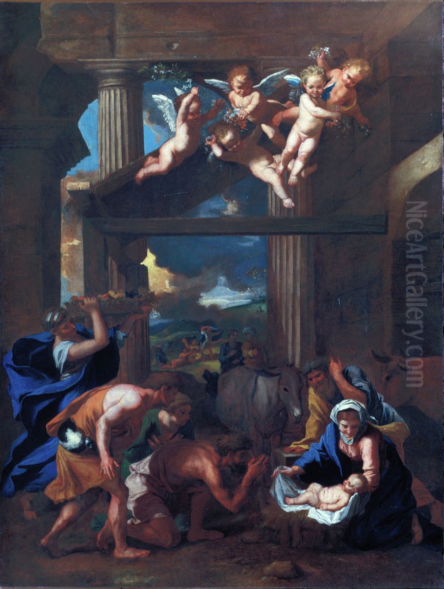Adoration of the Shepherds Oil Painting by Nicolas Poussin