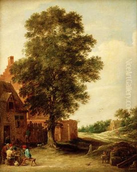 The Inn under the Linden Tree Oil Painting by David Teniers the Younger