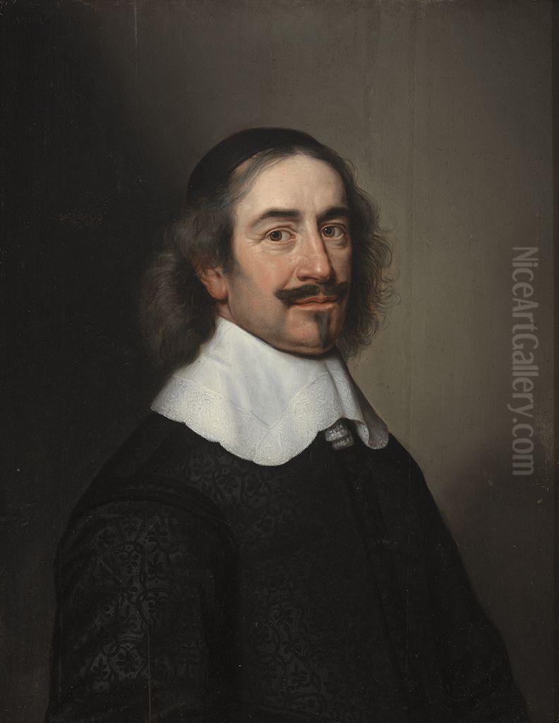 Male Portrait Oil Painting by Jan Van Ravesteyn