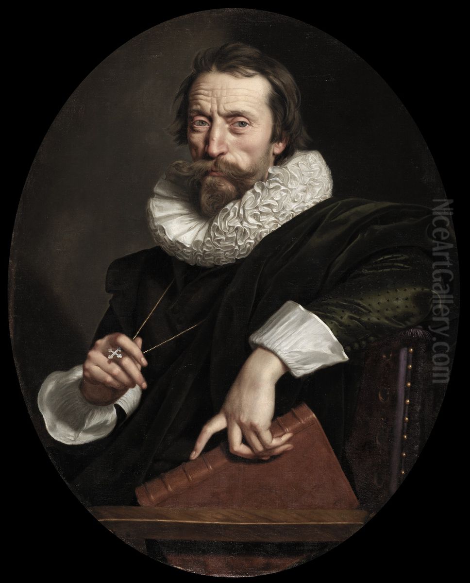 Portrait of the Italian Poet, Giambattista Marino Oil Painting by Frans Pourbus the younger