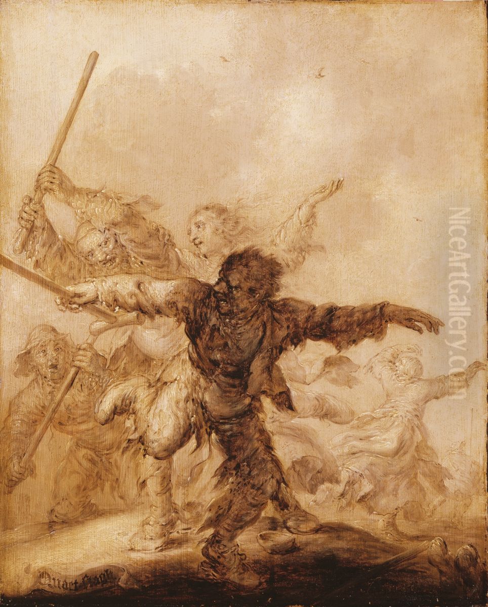Angry Blows Oil Painting by Adriaen van de Venne