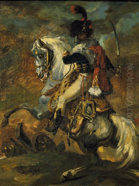 Officer of the Chasseurs of the Imperial Horse Guards Oil Painting by Theodore Gericault