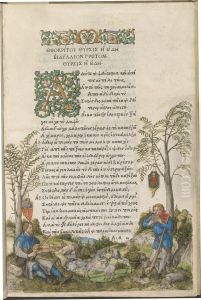 A Pastoral Landscape with Shepherds Playing a Viola and Panpipes