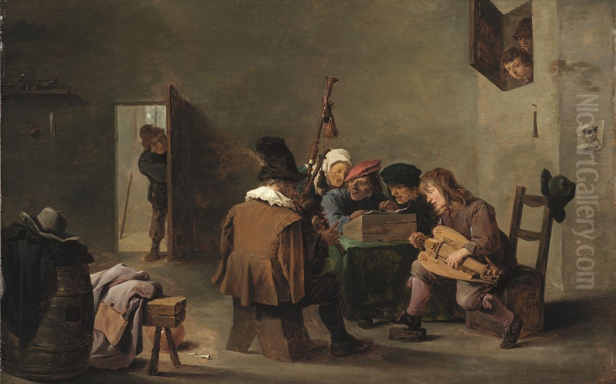 The Boors' Concert Oil Painting by David Teniers the Younger