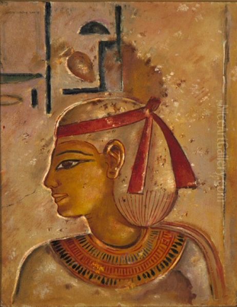 Wall relief from Tomb of Sibtah, Valley of the Kings, Luxor, Egypt Oil Painting by Joseph Lindon Smith