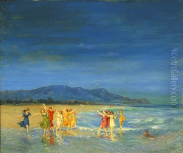 Water Play Oil Painting by Charles Walter Stetson