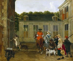 Hunting Party in the Courtyard of a Country House