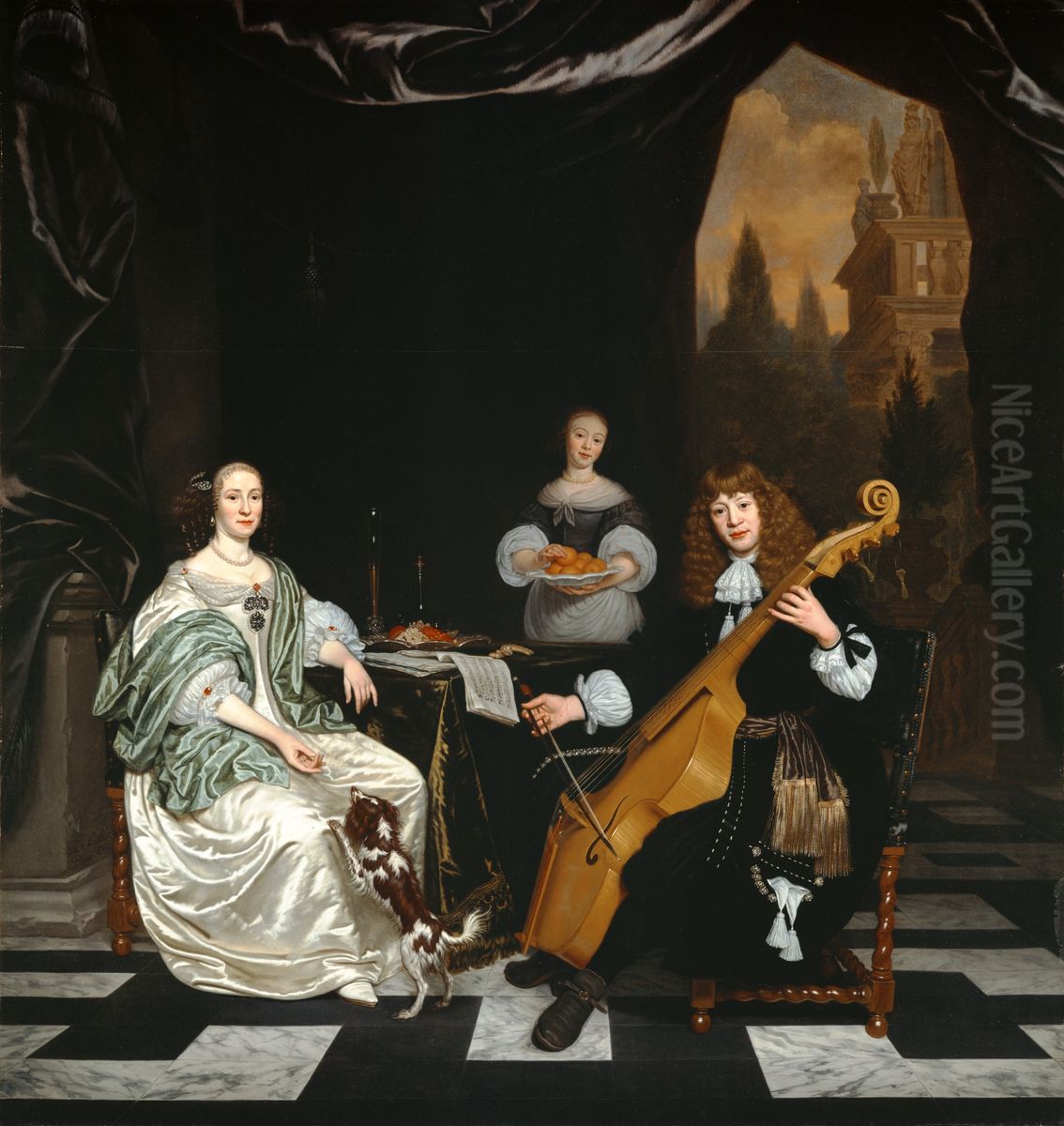 The Sinfonia (Family Portrait) Oil Painting by Michiel van Musscher