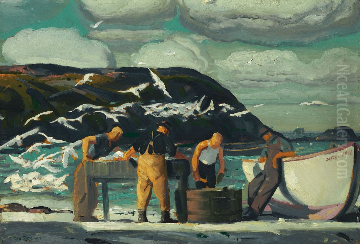 Cleaning Fish Oil Painting by George Wesley Bellows