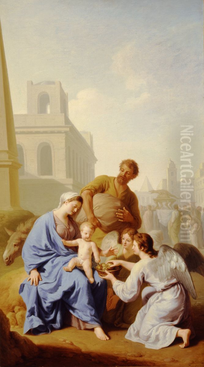 Rest on the Flight into Egypt Oil Painting by Henri de Favanne