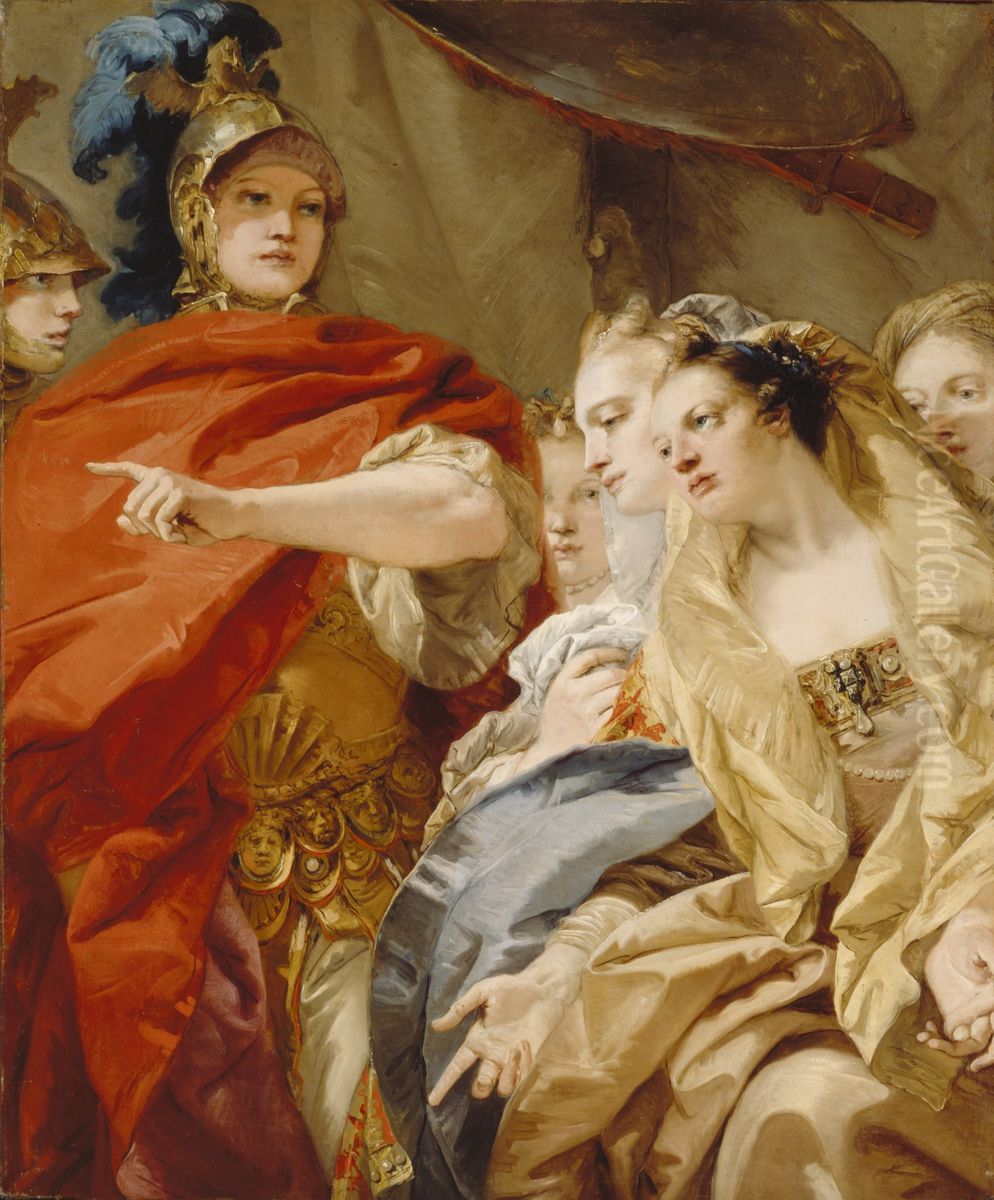 The Women of Darius Invoking the Clemency of Alexander Oil Painting by Giovanni Domenico Tiepolo