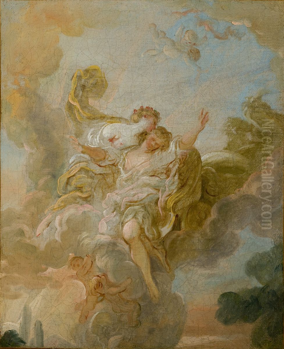 Allegorical Figures Oil Painting by Jean-Simon Berthelemy
