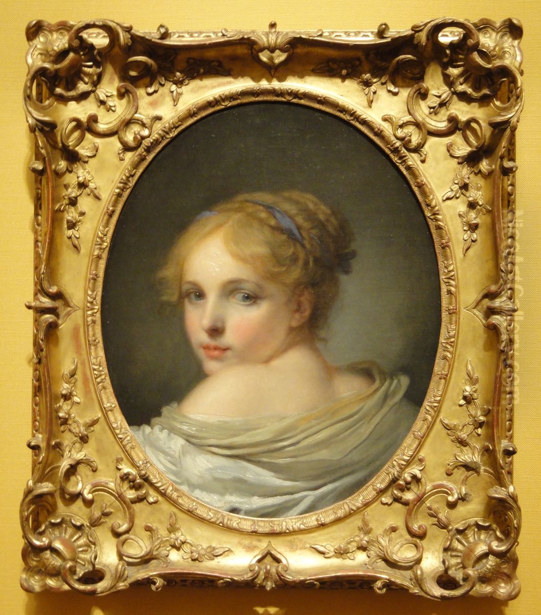 Head of a Girl Oil Painting by Jean-Baptiste Greuze