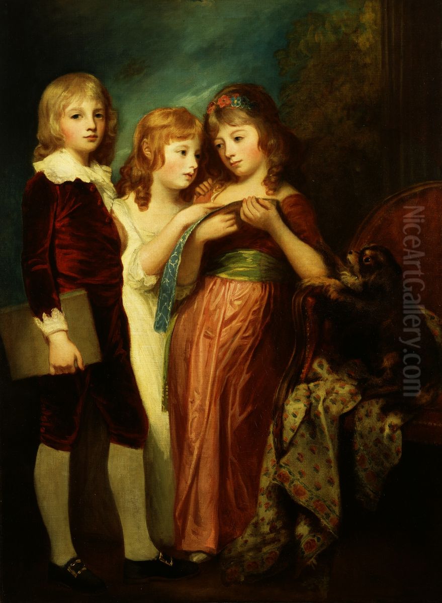 The Hartley Children Oil Painting by George Romney