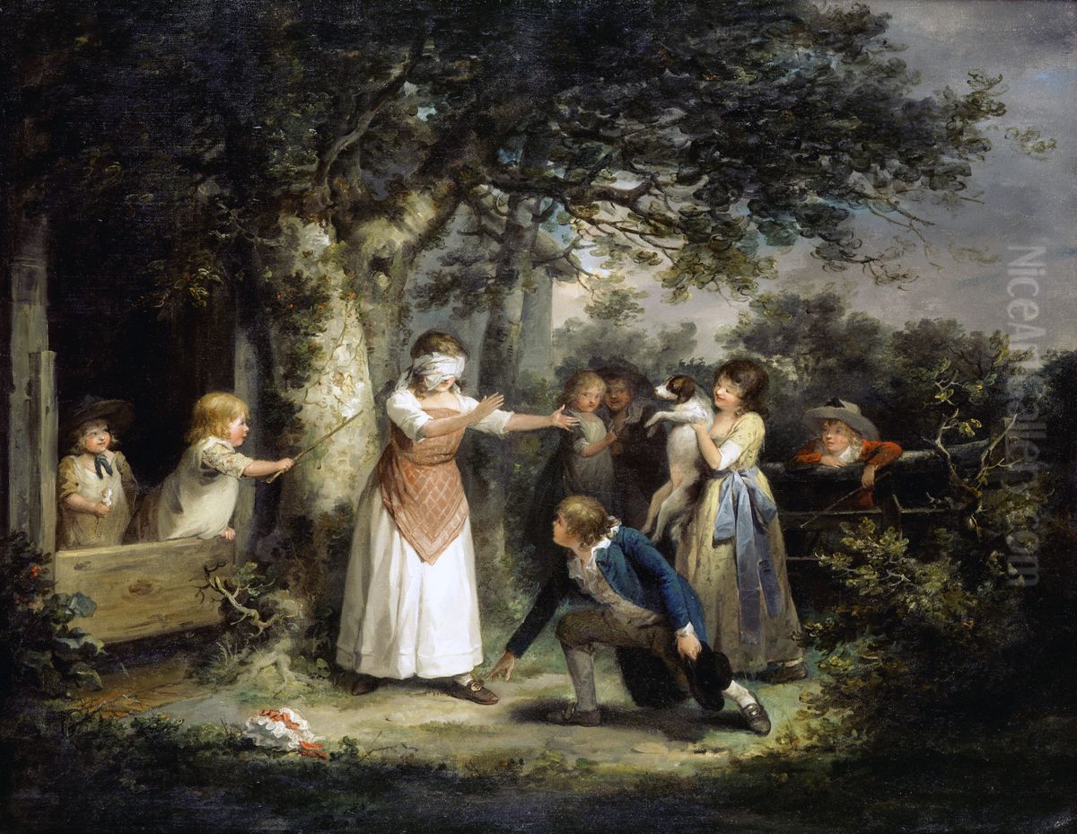 Blind Man's Buff Oil Painting by George Morland