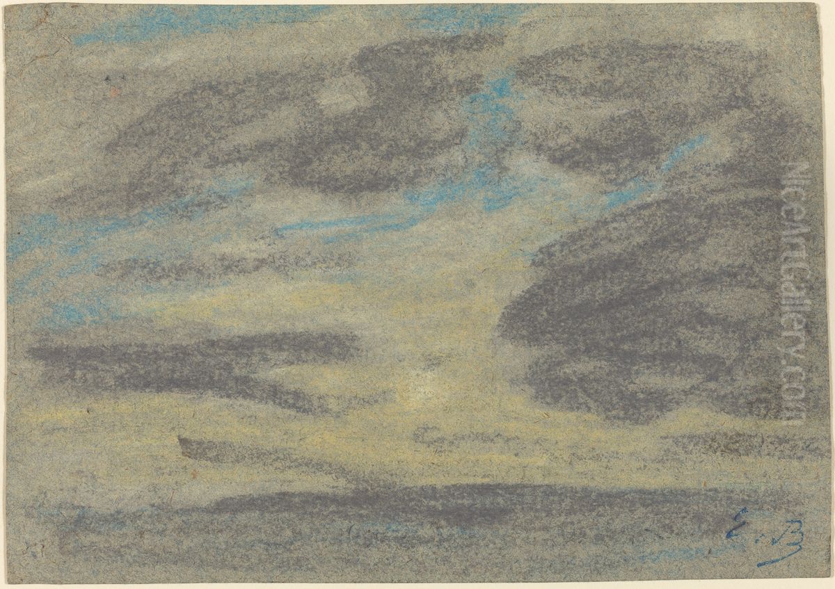Clouds over the Sea Oil Painting by Eugene Louis Boudin