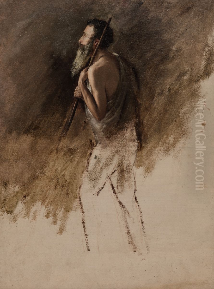 Study for Standing Shepherd Oil Painting by Thomas Cole