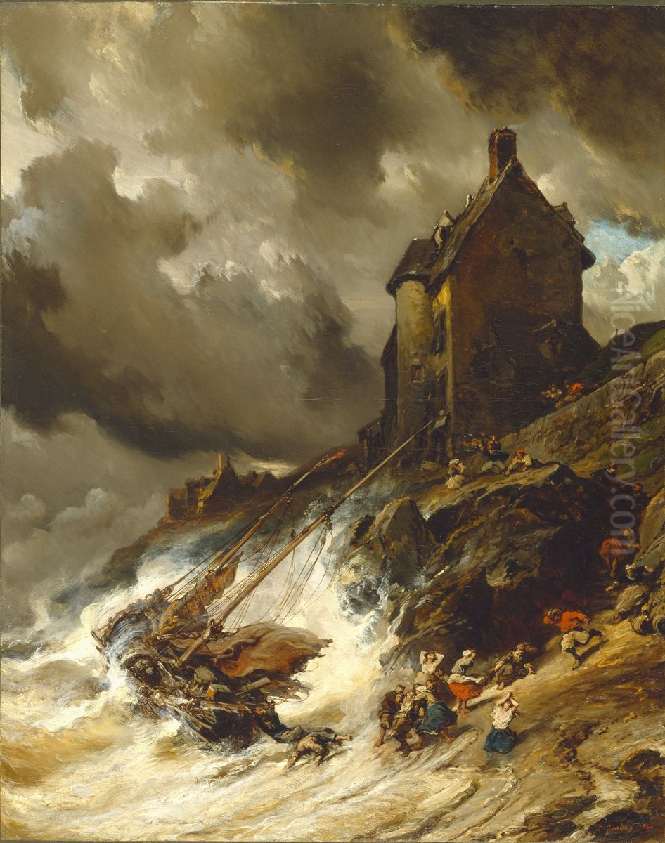 The Wreck Oil Painting by Eugene Isabey