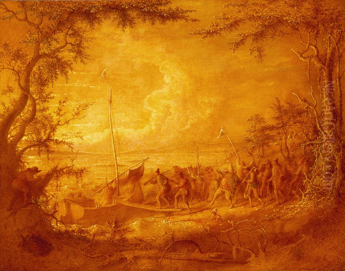Embarkation from Communipaw Oil Painting by John Quidor