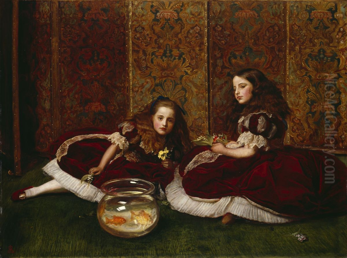 Leisure Hours Oil Painting by Sir John Everett Millais