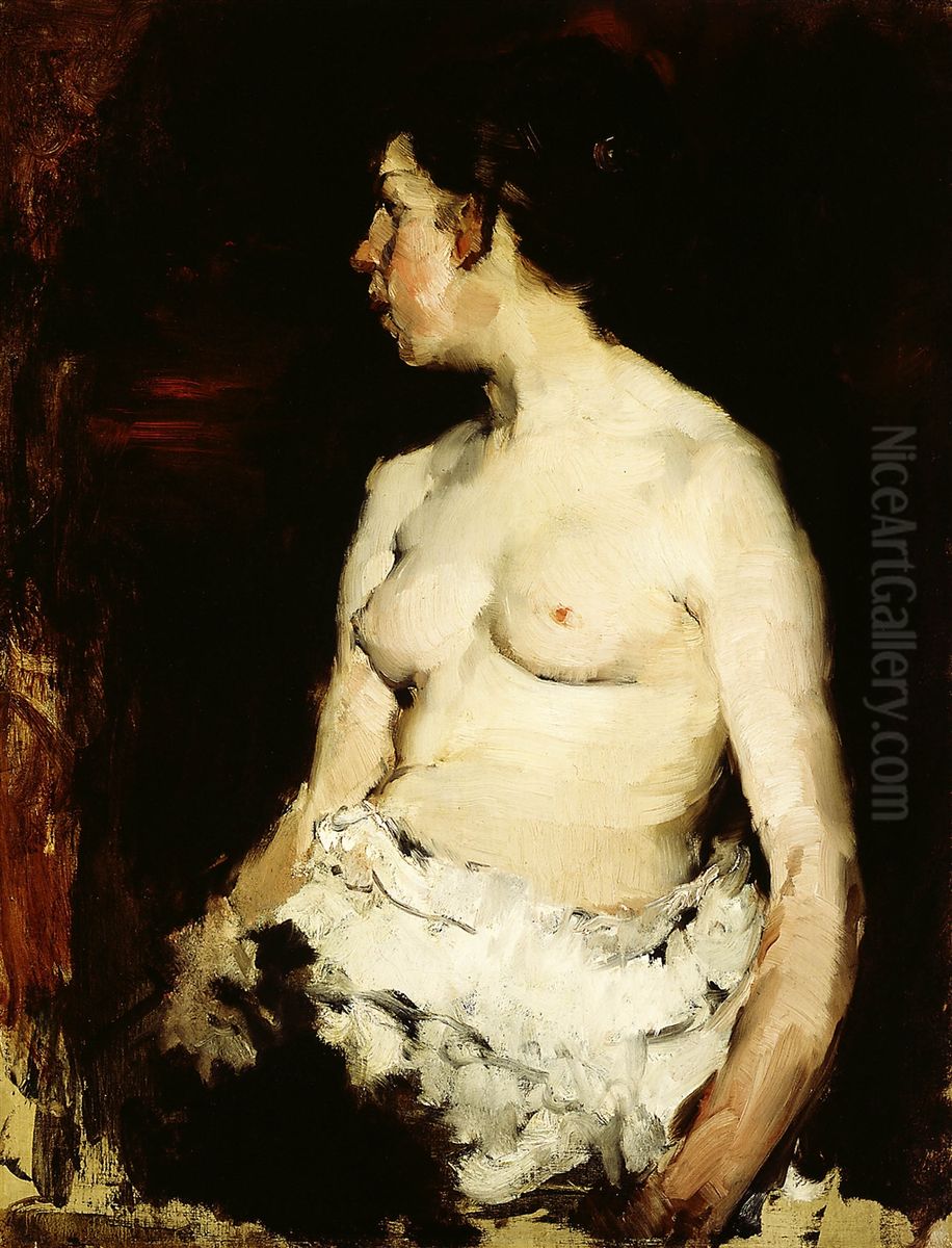 Seated Nude Oil Painting by Frank Duveneck