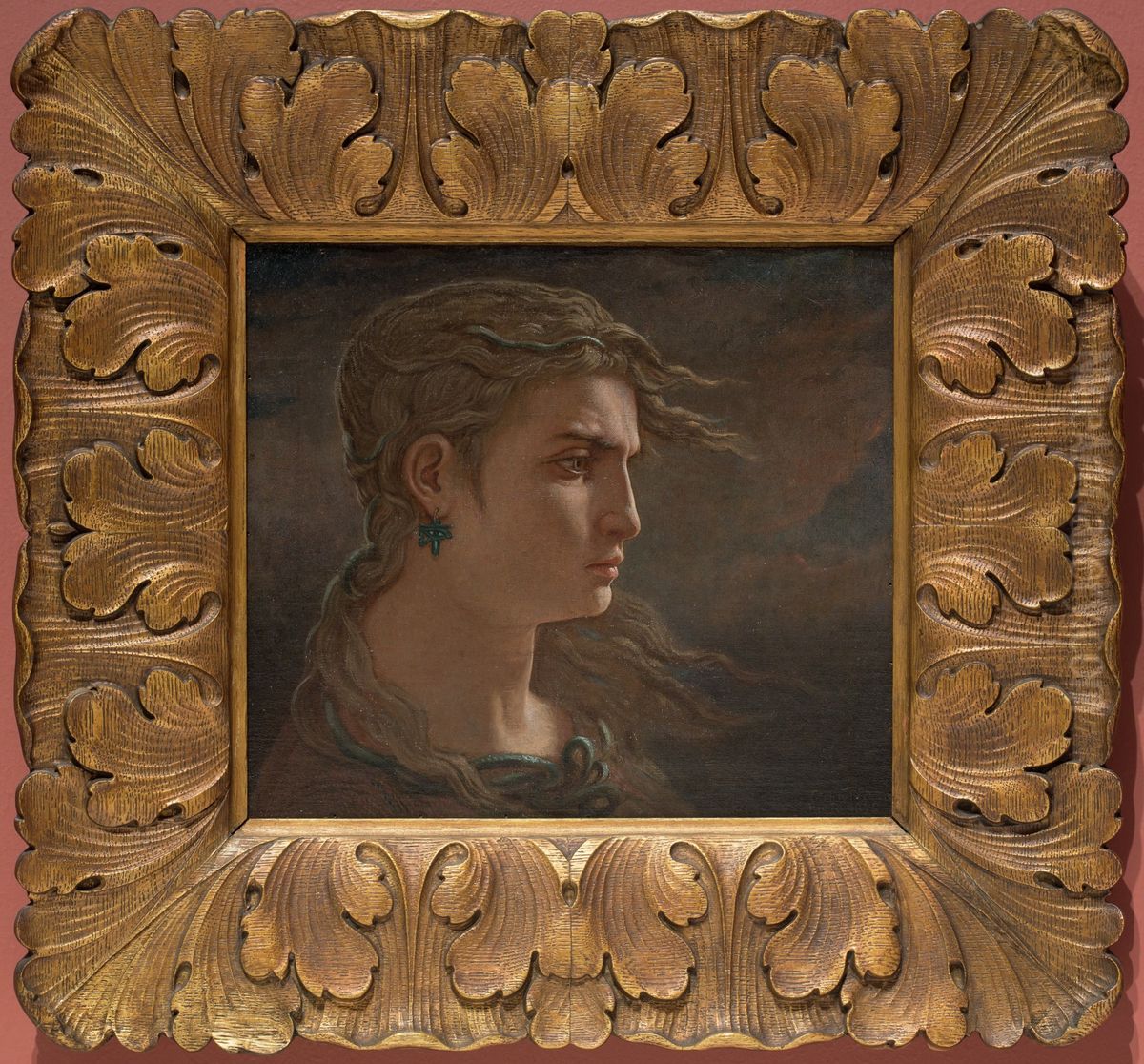 Head of Medusa Oil Painting by Elihu Vedder