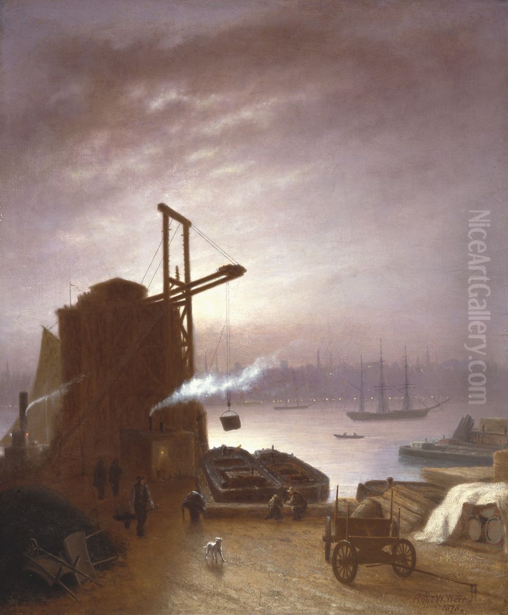 The Hudson River from Hoboken Oil Painting by Robert Walter Weir