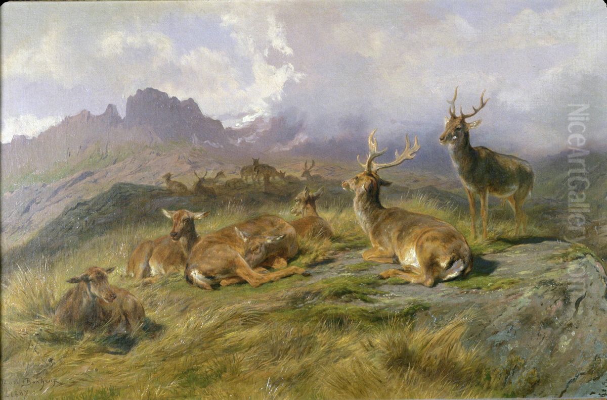 Landscape with Deer Oil Painting by Rosa Bonheur