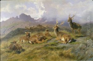 Landscape with Deer