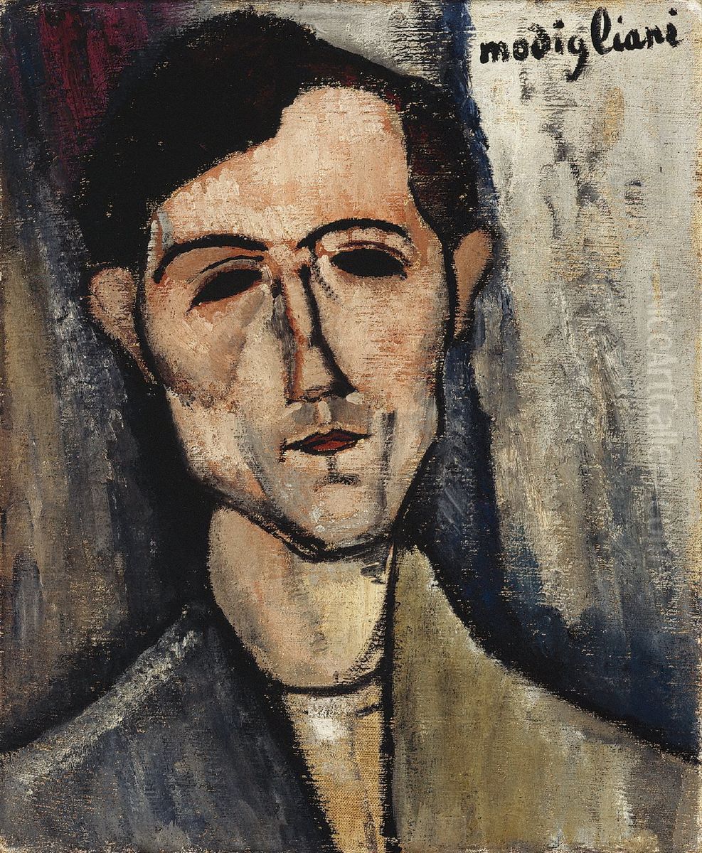 A Man Oil Painting by Amedeo Modigliani