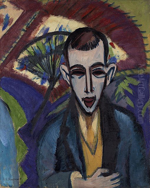 Portrait of the Poet Ghuttmann Oil Painting by Ernst Ludwig Kirchner
