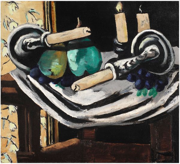 Still Life with Fallen Candles Oil Painting by Max Beckmann