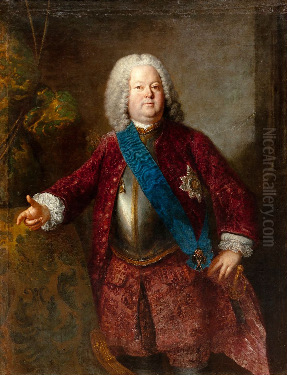 Portrait d'un seigneur allemand Oil Painting by Antoine Pesne