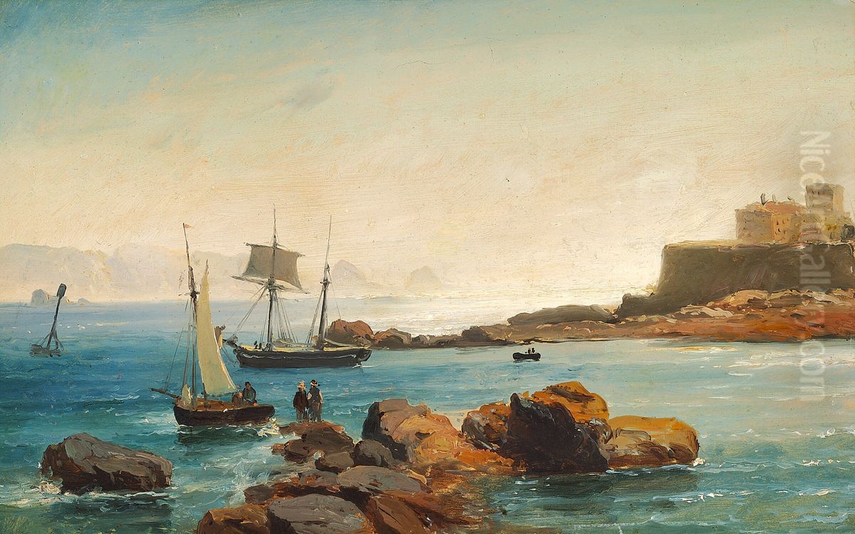 Parti fra Guernsey Oil Painting by Carl Frederik Sorensen