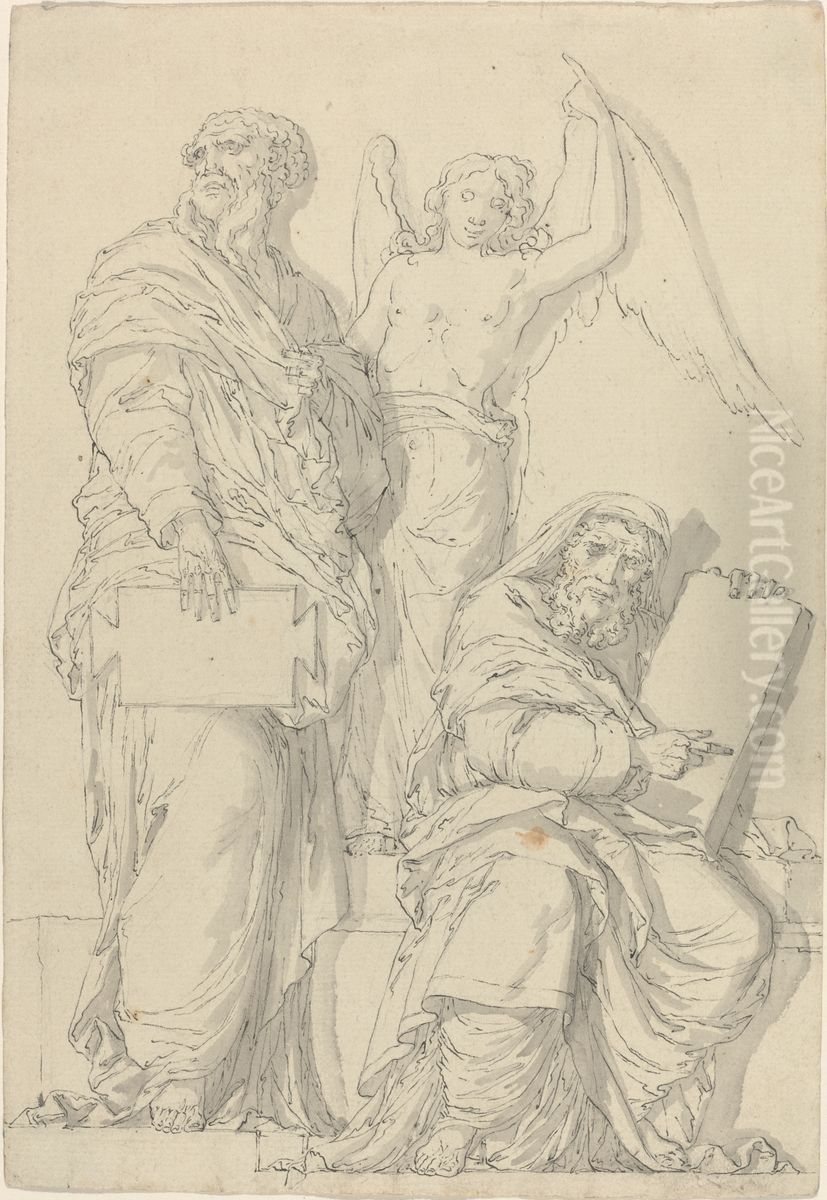 The Prophets Hosea and Jonah Oil Painting by Louis-Felix Delarue