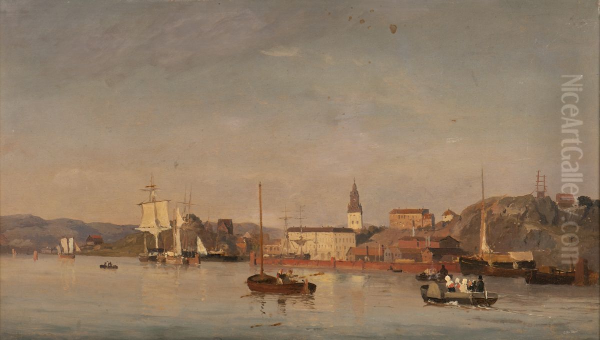 Port of Gothenburg Oil Painting by Carl Frederik Sorensen