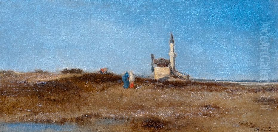 Le minaret Oil Painting by Charles de Tournemine