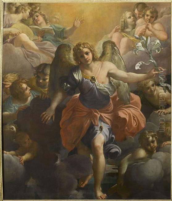 Archangel Gabriel Oil Painting by Annibale Carracci