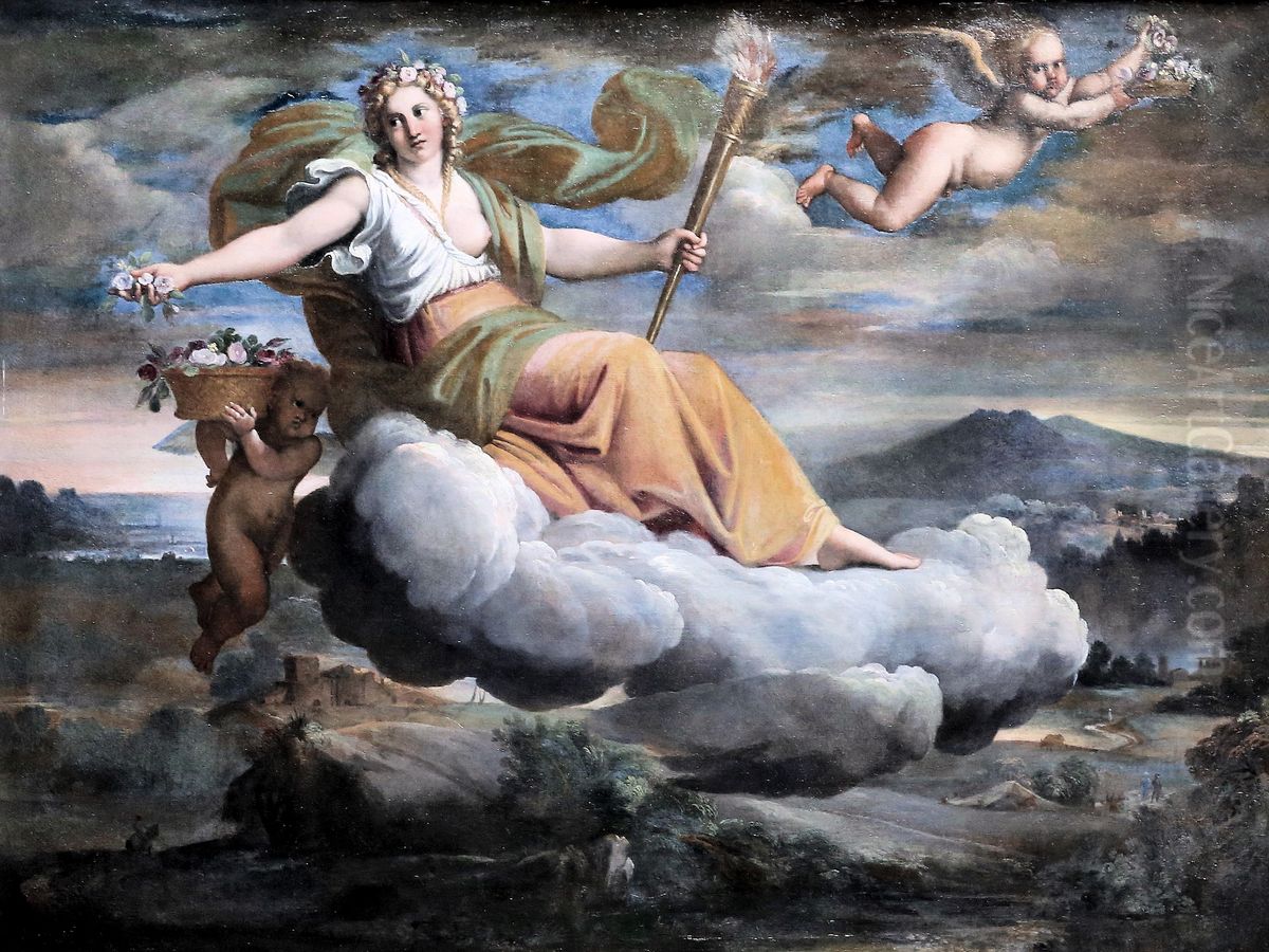 Dawn Oil Painting by Annibale Carracci