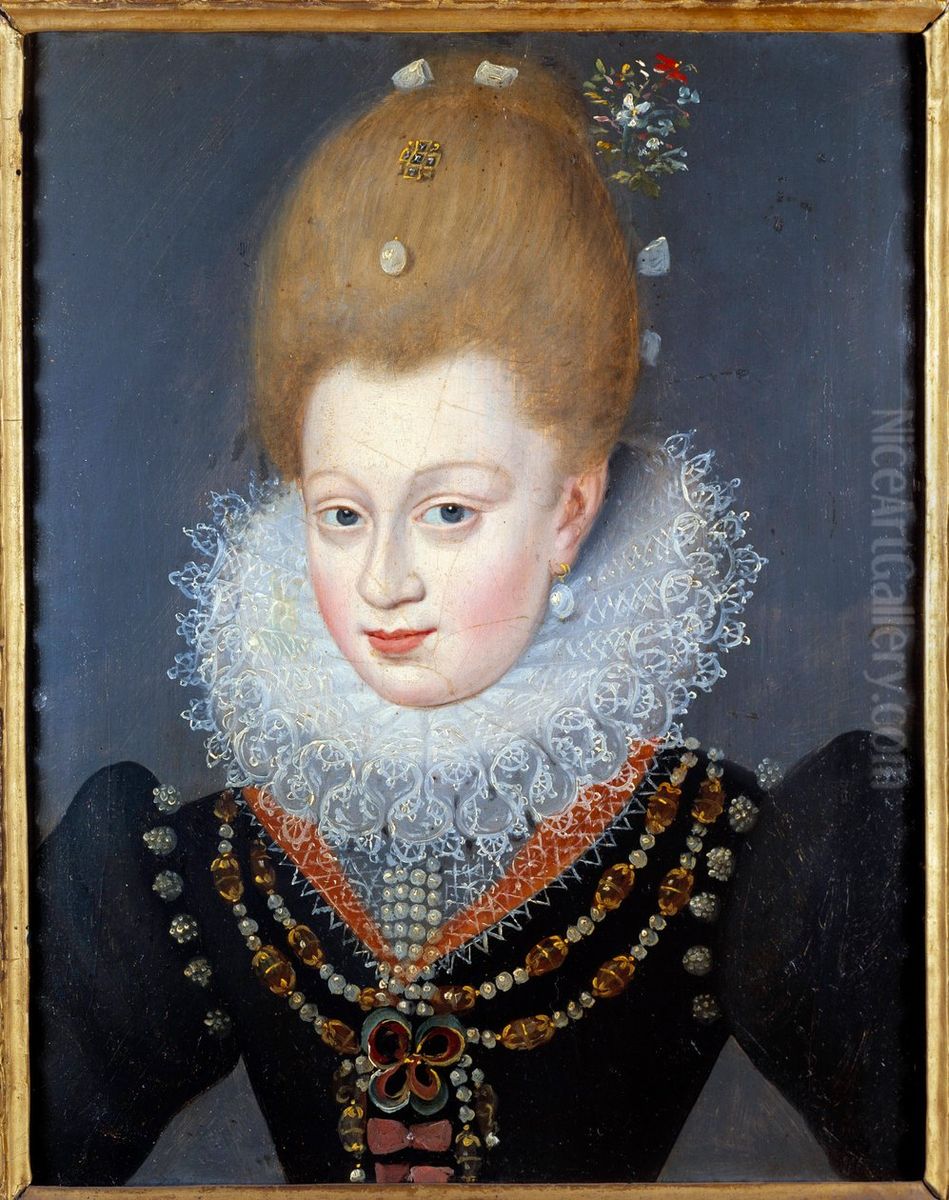 Henriette de Balsac d'Entragues, marquise de Verneuil (1579-1633) Oil Painting by Francois, the Elder Quesnel